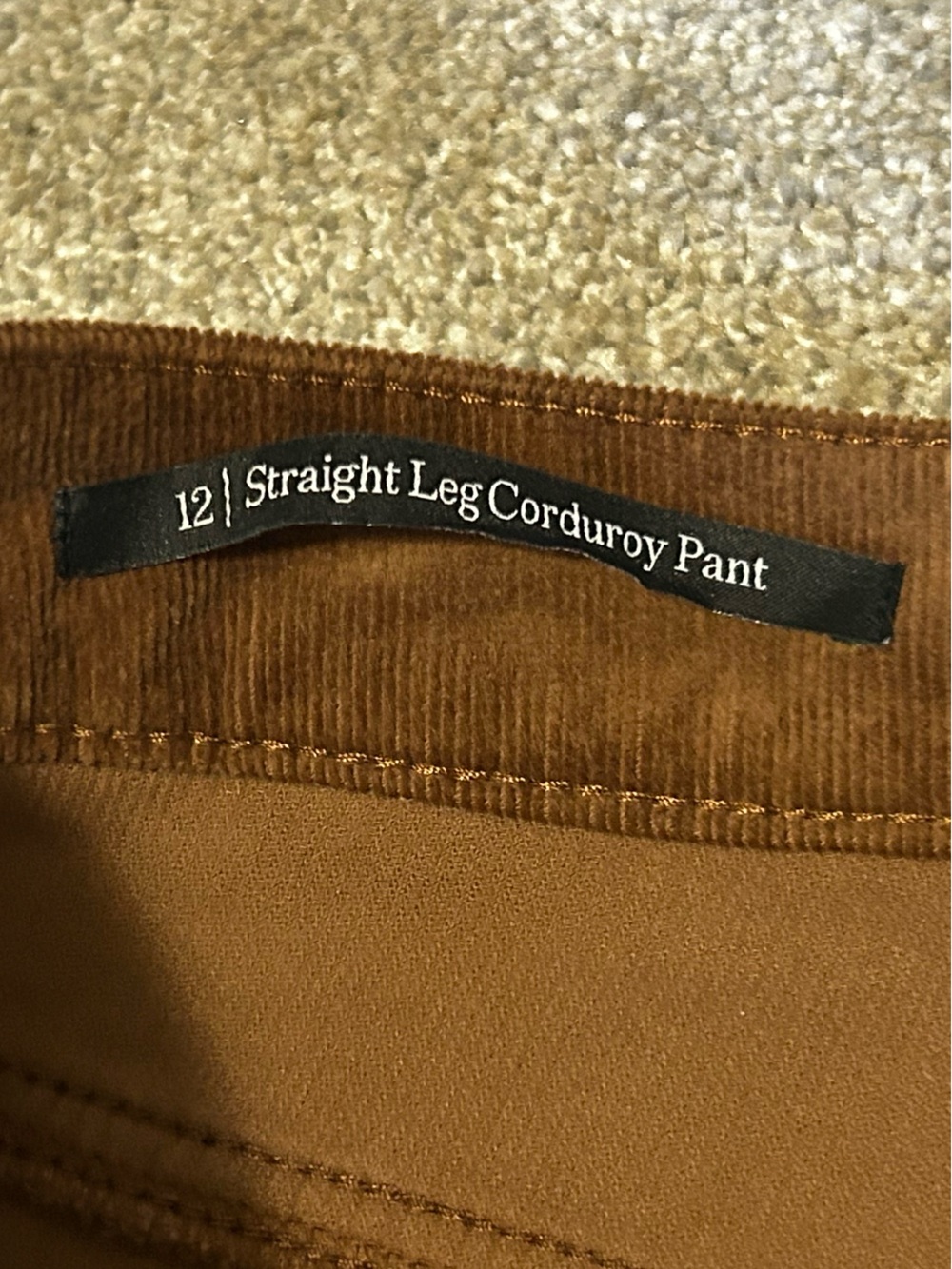 NWT Talbots Brown Corduroy Straight Leg Pants Size 12 - Picture 3 of 10